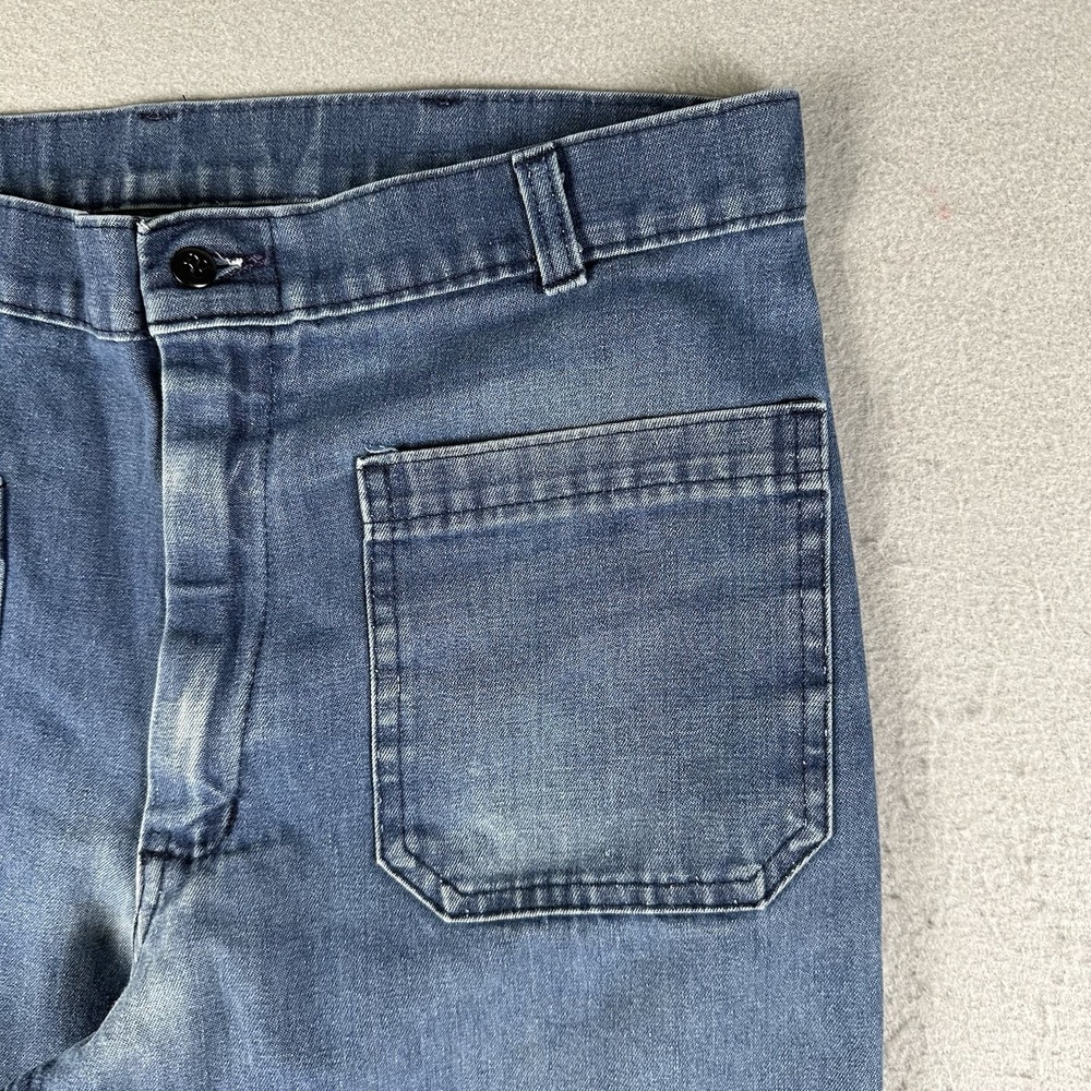 Vintage US Navy Trousers Mens 32x33 Flared Denim Type 1 Utility Pants Stencil - Picture 3 of 16